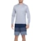 Eddie Bauer Heather Texture Hooded Rash Guard and Color-Block Stretch Swim Trunks Set - UPF 40-50, Long Sleeve, 7" in Crocus