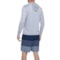 9AMGM_2 Eddie Bauer Heather Texture Hooded Rash Guard and Color-Block Stretch Swim Trunks Set - UPF 40-50, Long Sleeve, 7"