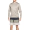 Eddie Bauer Heather Texture Hooded Rash Guard and Swim Trunks Set - UPF 40, Long Sleeve in Sage