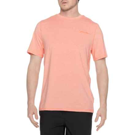 Eddie Bauer Heathered Rash Guard - UPF 40, Short Sleeve in Flamingo - Closeouts
