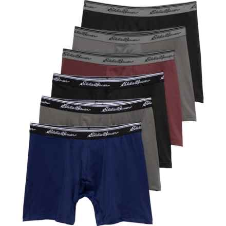 Eddie Bauer High-Performance Boxer Briefs - 6-Pack in Cinder/Black/Bordeaux/Cinder/Black/Deep Eggplant