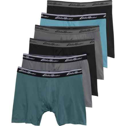 Eddie Bauer High-Performance Boxer Briefs - 6-Pack in Washed Teal/2 Vintage Gray/Antique Blue/2 Black