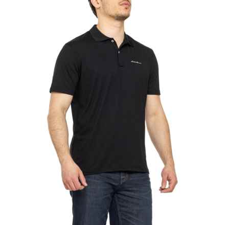 Eddie Bauer High-Performance Tech Polo Shirt - Short Sleeve in Black