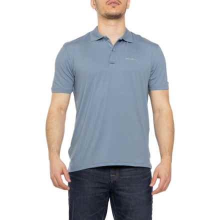 Eddie Bauer High-Performance Tech Polo Shirt - Short Sleeve in Chambray Blue