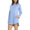 Eddie Bauer Hooded Cover-Up Dress - UPF 40+, Long Sleeve in Peak Blue