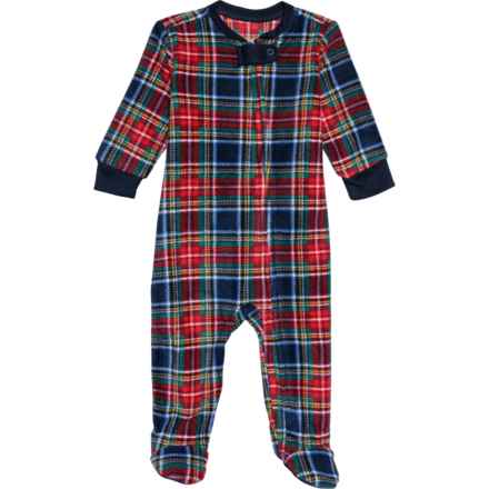 Eddie Bauer Infant Boys Buffalo Plaid Sleeper Pajamas - Long Sleeve in Red/Blue