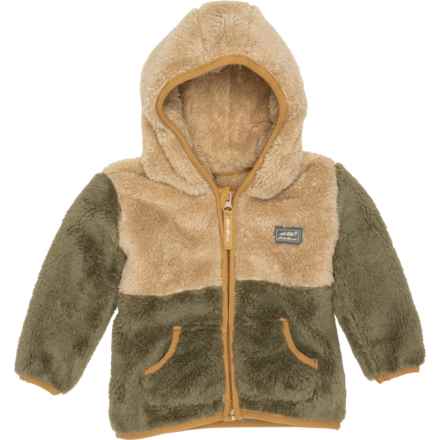 Eddie Bauer Infant Boys Plush Quest Fleece Hooded Jacket in Olive Color