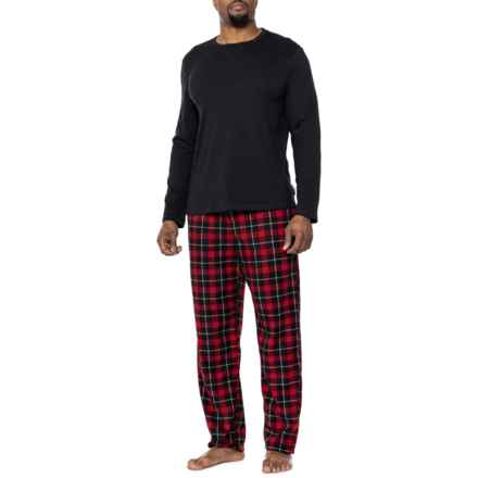 Eddie Bauer Jersey Shirt and Fleece Pants Pajamas - Long Sleeve in Red Black