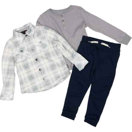 Eddie Bauer Little Boys Shacket, Henley Shirt and Joggers Set in Navy