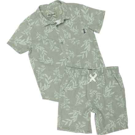 Eddie Bauer Little Boys Shirt and Shorts Set - Short Sleeve in Olive