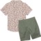 3JKTW_2 Eddie Bauer Little Boys Tech Woven Shirt and Shorts Set - Short Sleeve
