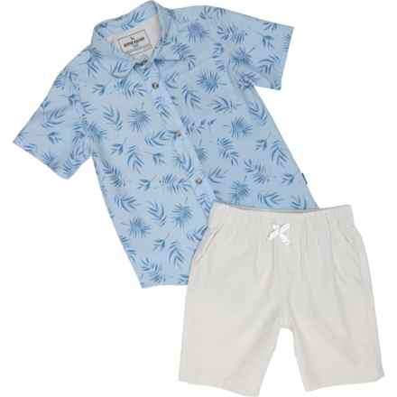 Eddie Bauer Little Boys Woven Tech Shirt and Shorts Set - Short Sleeve in Gray