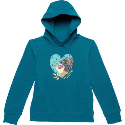 Eddie Bauer Little Girls Graphic Camp Fleece Hoodie in Dk Teal