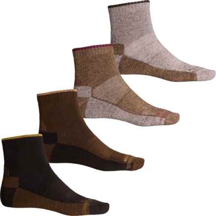 Eddie Bauer Midweight Fall Hiking Socks - 4-Pack, Quarter Crew (For Men) in Brown