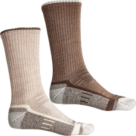 Eddie Bauer Midweight Full Cushion Merino Socks - 2-Pack, Crew (For Men) in Fashion Brown