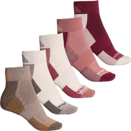 Eddie Bauer Outdoor Essentials Cushioned Hiking Socks - 5-Pack, Quarter Crew (For Women) in Burgundy