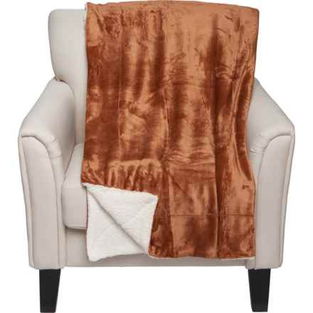 Eddie Bauer Oversized Signature Ultra Soft Plush Throw Blanket - 50x60” in Medium Brown