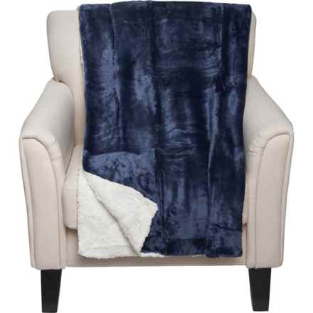 Eddie Bauer Oversized Signature Ultrasoft Plush Throw Blanket - 50x60” in Dark Blue