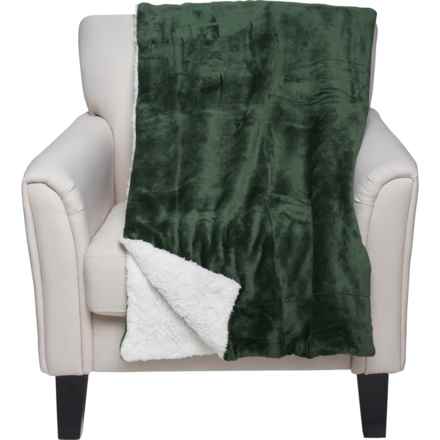 Eddie Bauer Oversized Signature Ultrasoft Plush Throw Blanket - 50x60” in Dark Green