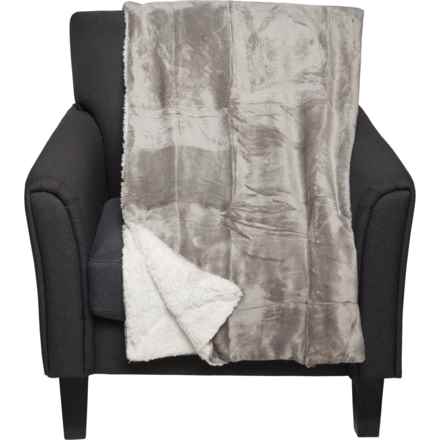 Eddie Bauer Oversized Signature Ultrasoft Plush Throw Blanket - 50x60” in Medium Grey