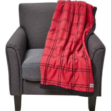 Eddie Bauer Oversized Yarn-Dyed Reversible Throw Blanket - 50x60” in Red/Black