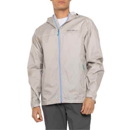 Eddie Bauer Packable Tech Rain Shell Jacket - Waterproof in Light Gray