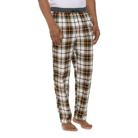 Eddie Bauer Plaid Flannel Lounge Pants in White Green Orange