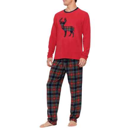 Eddie Bauer Plaid Moose Family Matching Holiday Pajamas - Long Sleeve in Red