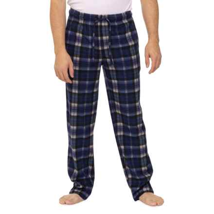 Eddie Bauer Plaid Print Microfleece Lounge Pants in Indigo Plaid