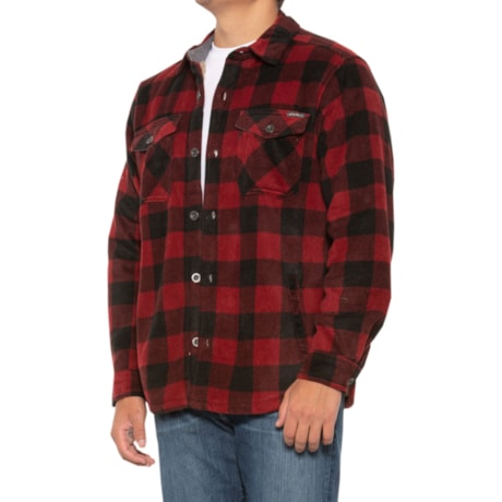 Eddie Bauer Polar Fleece Shirt Jacket for Men | Brick Red | Size L