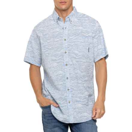 Eddie Bauer Printed Baja Shirt - Short Sleeve in Ltblue