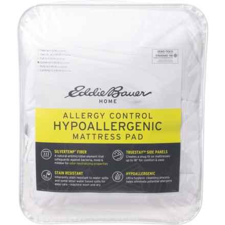 Eddie Bauer Queen Allergy Control Mattress Pad - White in White