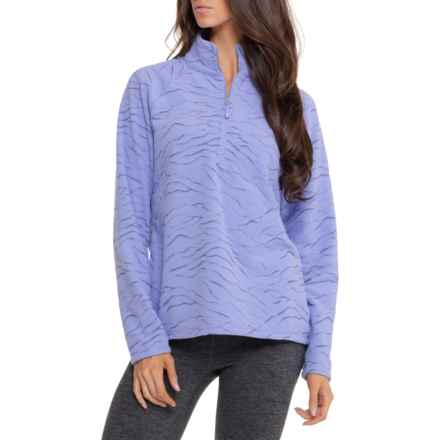 Eddie Bauer Quest Print Polar Fleece Sweatshirt - Zip Neck in Viola