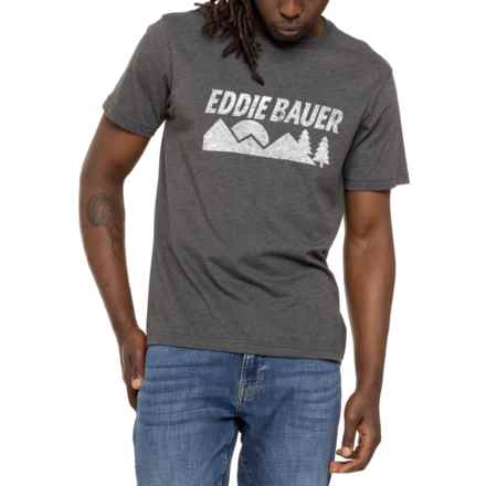 Eddie Bauer Retro Mountain Scene T-Shirt - Short Sleeve in Cha/Hea