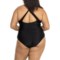 3HWRN_2 Eddie Bauer Ruched Shaping One-Piece Swimsuit - UPF 50