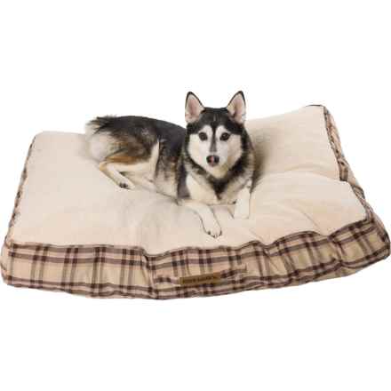 Eddie Bauer Sherpa Dog Bed - 42x30x6” in Dayton Brown Plaid With Oatmeal