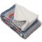 87HMA_2 Eddie Bauer Shoreline Ultrasoft Plush and Faux Shearling Stripe Throw Blanket - Reversible, 50x70”