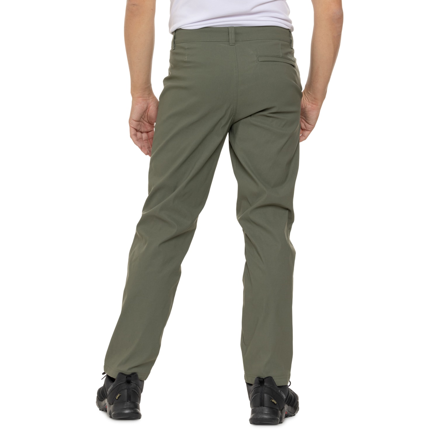 thumbnail interactive-video image 1 of Eddie Bauer Men's Tech Water-Resistant Stretch Chino Pants – Flat Front, Multiple Pockets 1 of 6
