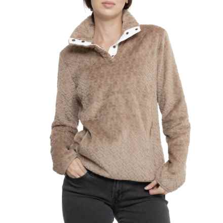 Eddie Bauer Softwood Pullover Shirt - Snap Neck, Long Sleeve in Cobblestone