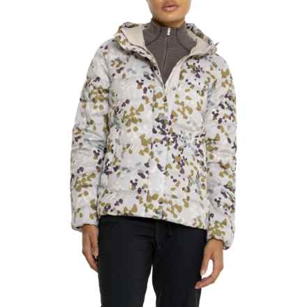 Eddie Bauer Stratustherm Down Hooded Jacket - 650 Fill Power in Ecru