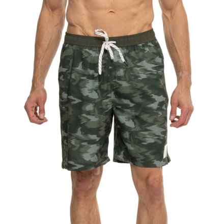 Eddie Bauer Stretch Comfort Camo Volley Shorts - UPF 50 in Dk. Loden - Closeouts