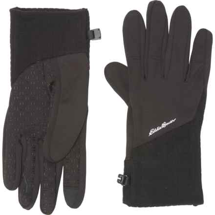 Eddie Bauer Stretchy Ribbed Fleece Gloves (For Women) in Black