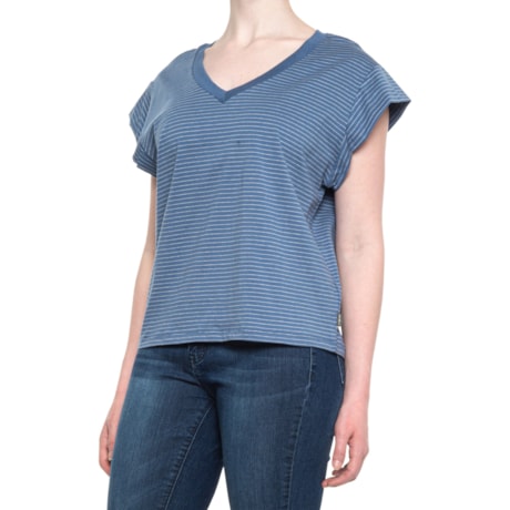 Eddie Bauer Stripe V-Neck T-Shirt (For 