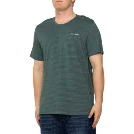 Eddie Bauer Striped Lounge T-Shirt - Short Sleeve in Ivy Green