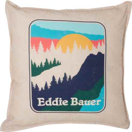 Eddie Bauer Sunset Landscape Throw Pillow - 20x20” in Beige/Green