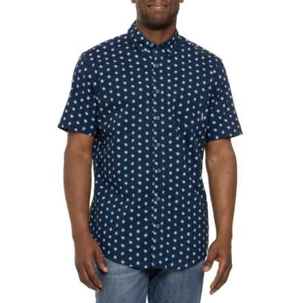Eddie Bauer Tall Printed Baja Shirt - Short Sleeve in Navy