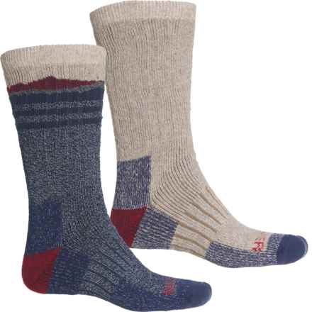 Eddie Bauer Thermal Wool Mountain Socks - 2-Pack, Crew (For Men) in Navy Assorted