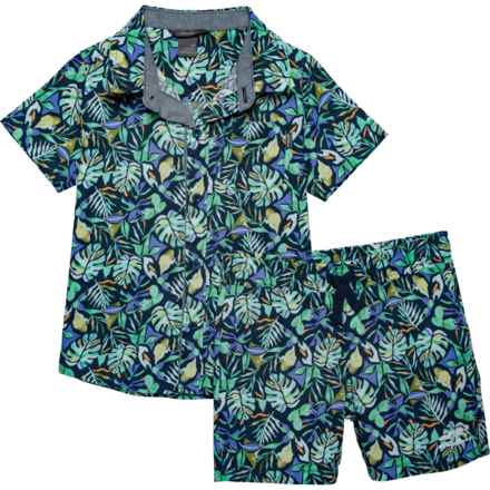 Eddie Bauer Toddler Boys Breezy Shirt and Shorts Set - Short Sleeve in Papaya