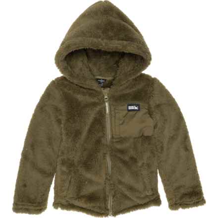 Eddie Bauer Toddler Boys Plush Quest Fleece Hooded Jacket in Olive