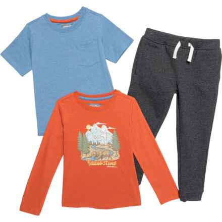 Eddie Bauer Toddler Boys T-Shirts and Joggers Set in Charcoal